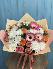 Букет цветов из:  Розы, Герберы и Хризантемы #REPLACE_PRED# Цветковский