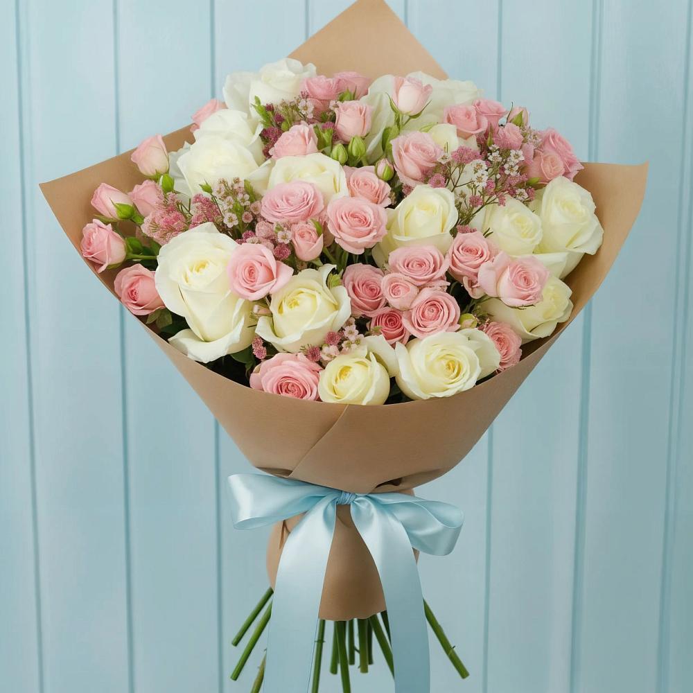 Букет цветов из: Розы в Цветковский