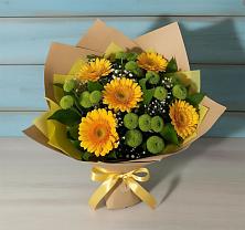 Букет цветов из:  Герберы и Хризантемы в Цветковский