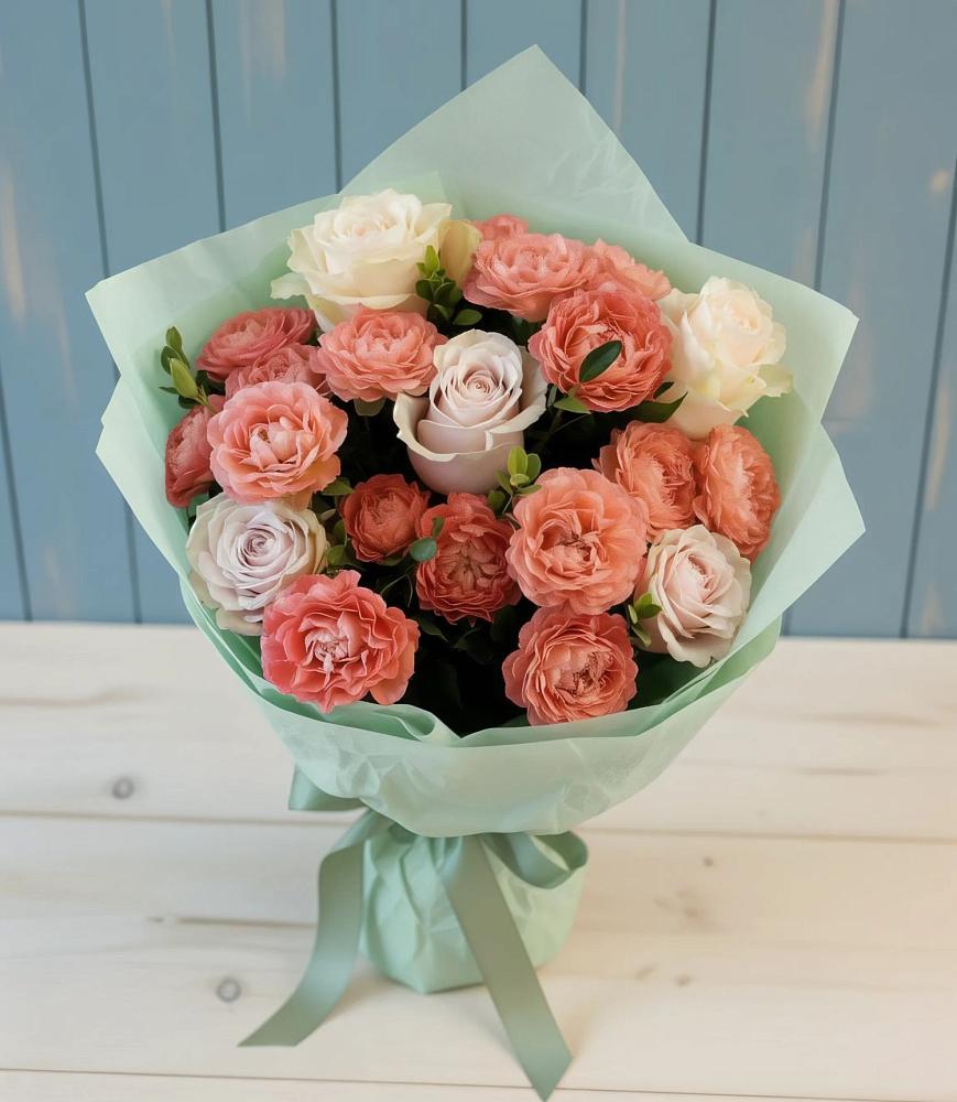 Букет цветов из: Розы в Цветковский