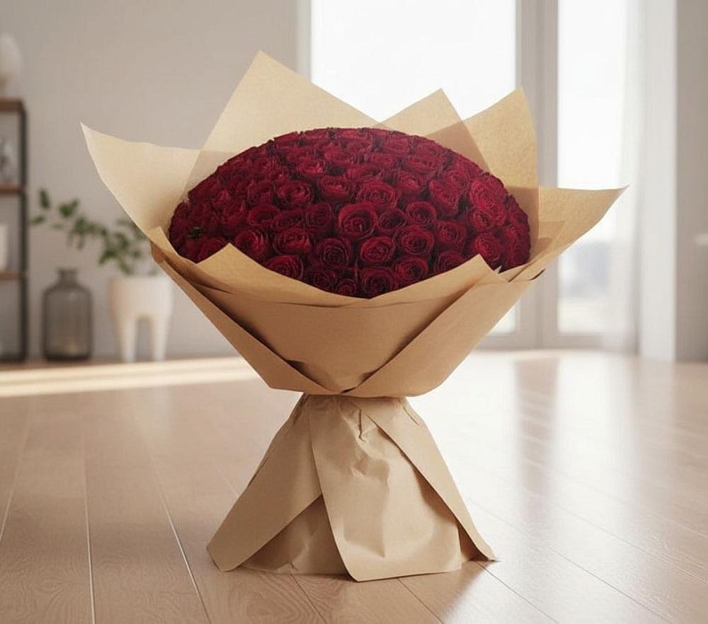Букет 101 Красная роза в Цветковский